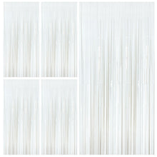 Wavy Metallic Tinsel Fringe Backdrop Curtain for Parties