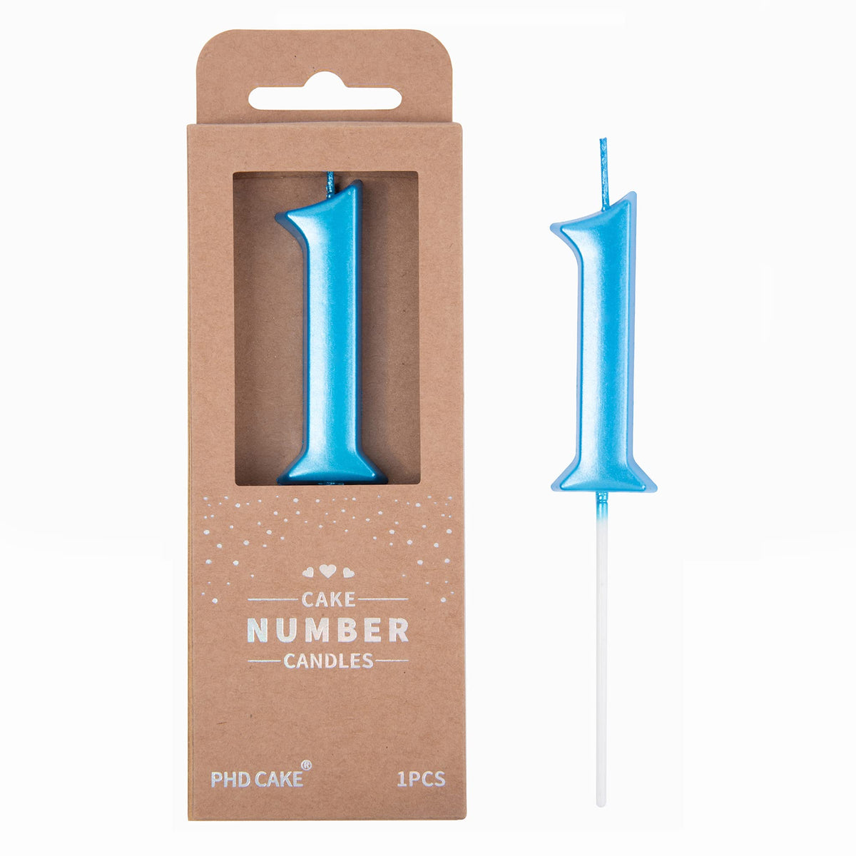 Large Elegant Number Candle for Birthday Cake Celebrations