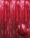 Metallic Tinsel Fringe Backdrop Curtain for Party Events