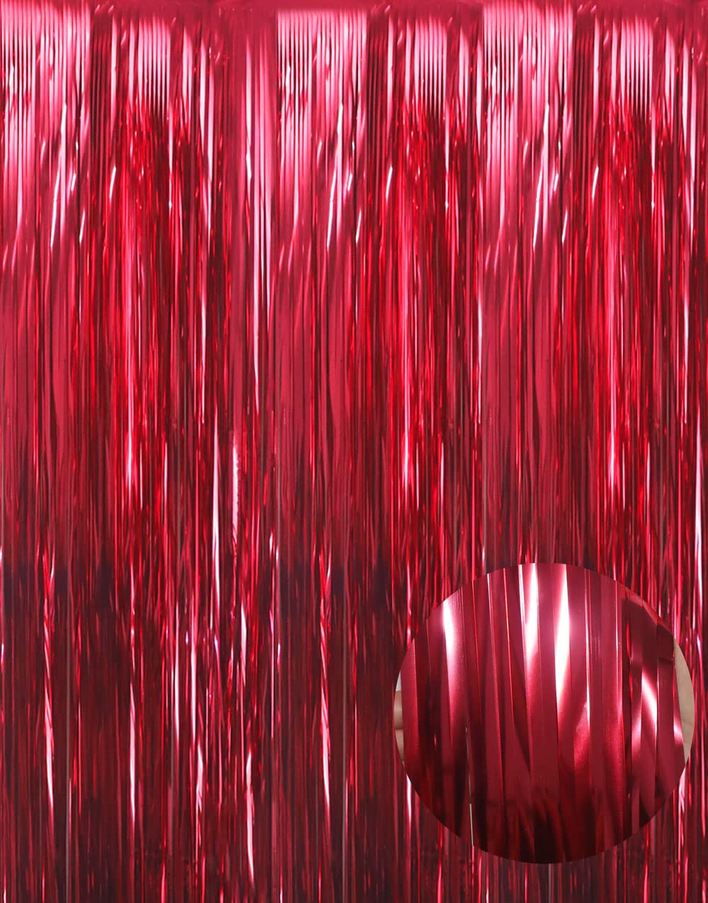 Metallic Tinsel Fringe Backdrop Curtain for Party Events