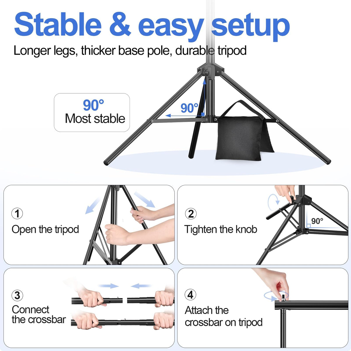 Adjustable Backdrop Stand for Parties & Photo Shoots