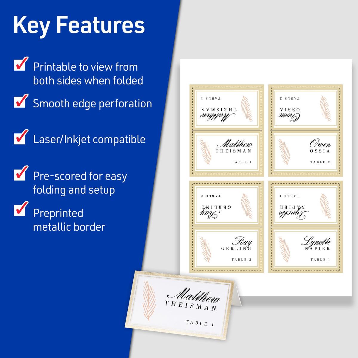 Printable Tent Cards for Weddings, Parties & Events