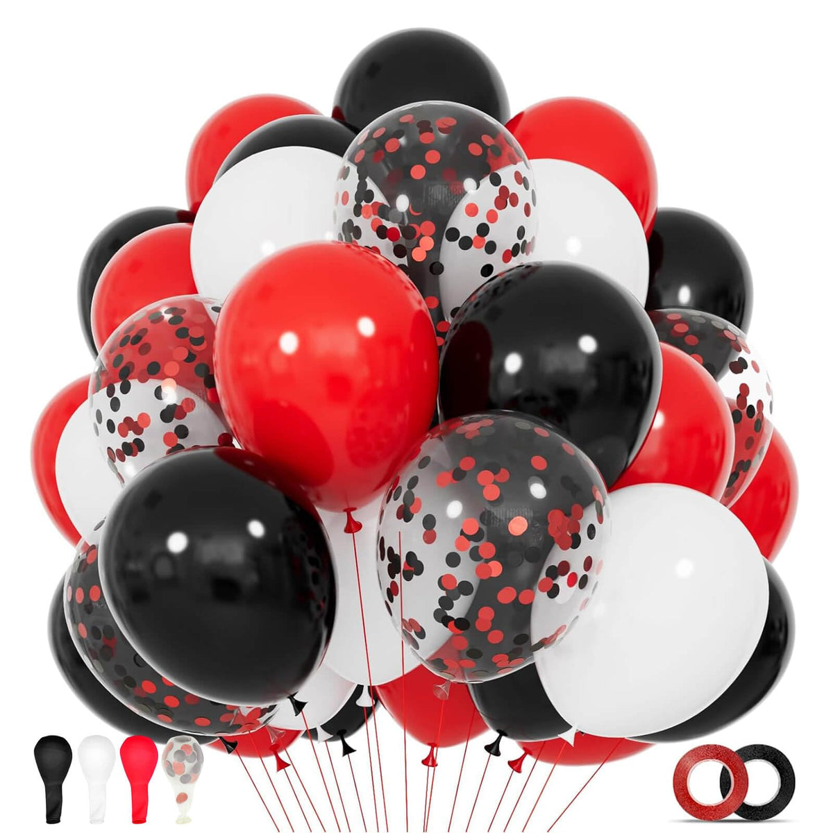 68-Piece 12-Inch Balloon Kit with Ribbons for Parties