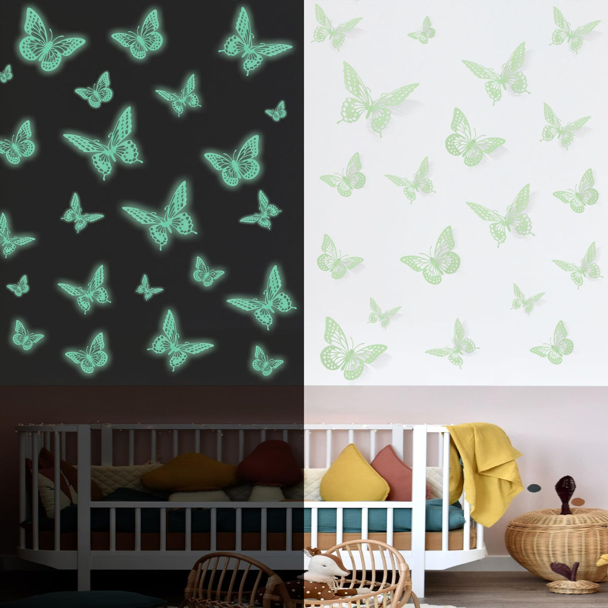 48-Piece 3D Butterfly Wall Sticker Set for Party Decor