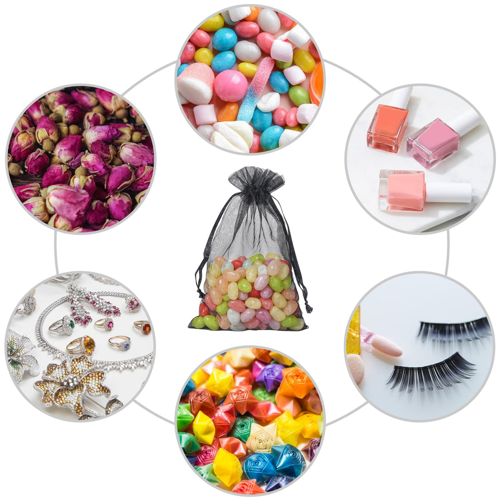 4 x 4.7-Inch Sheer Organza Favor Bags for Weddings
