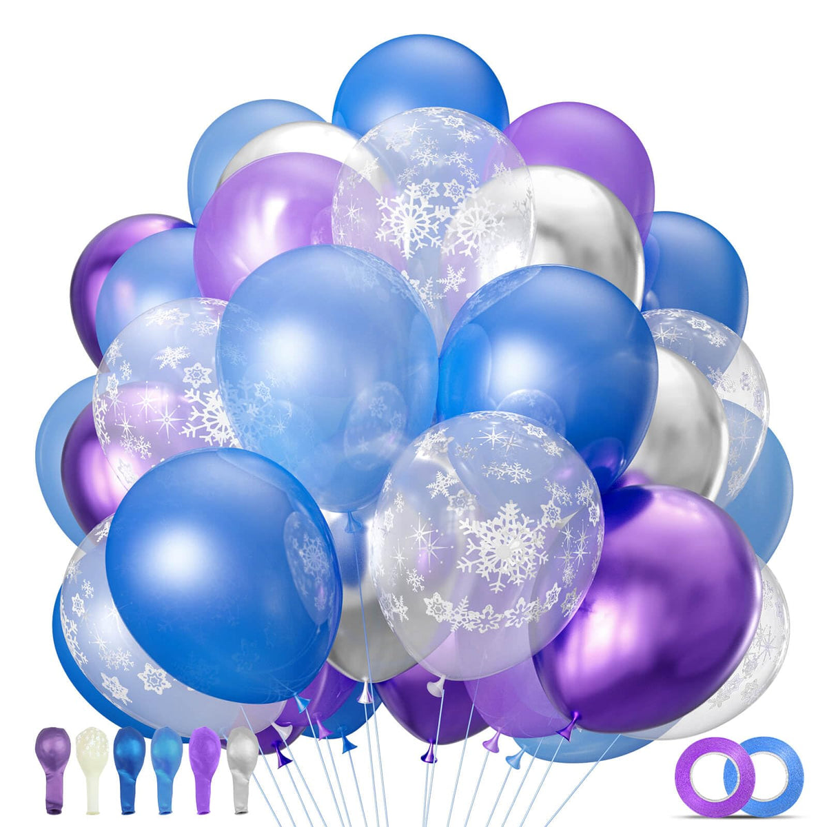 68-Piece 12-Inch Balloon Kit with Ribbons for Parties