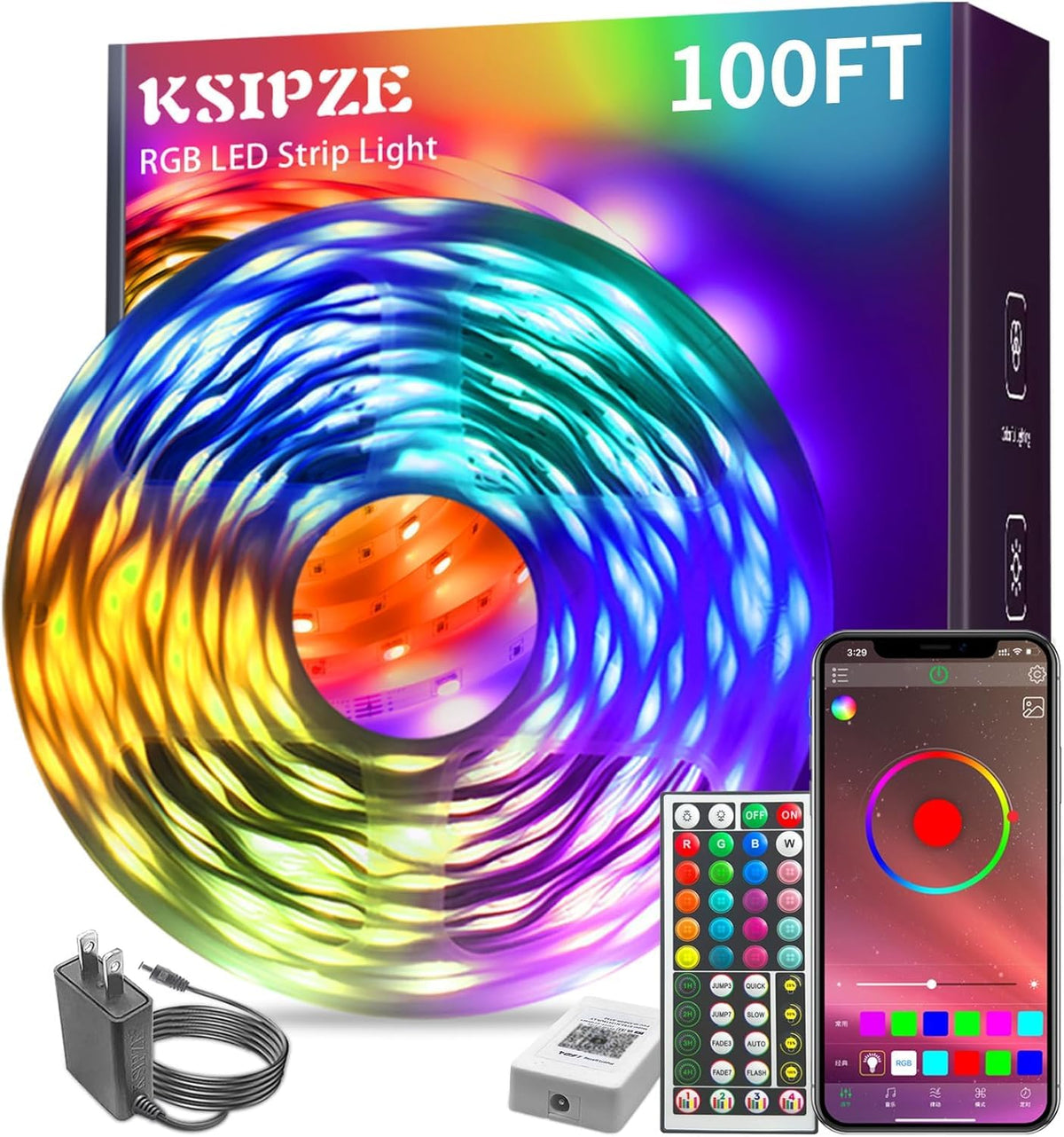 RGB Music-Sync LED Strip Lights with Smart App Control
