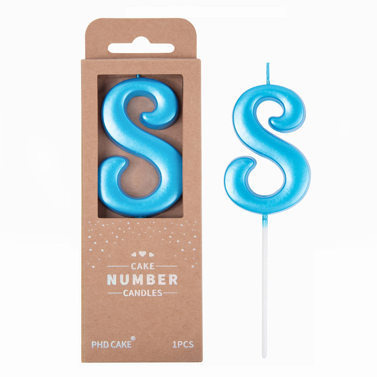 Large Elegant Number Candle for Birthday Cake Celebrations
