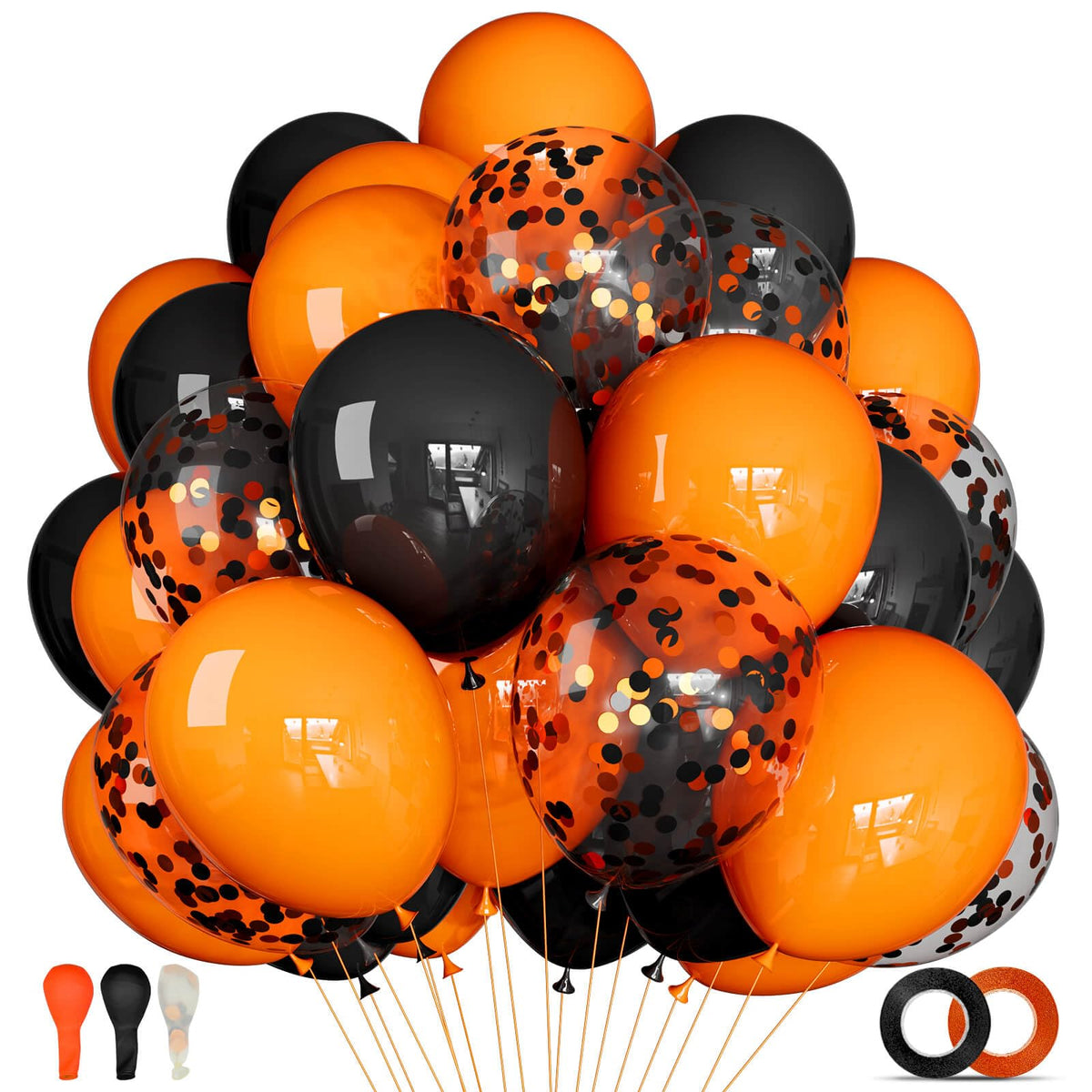 68-Piece 12-Inch Balloon Kit with Ribbons for Parties