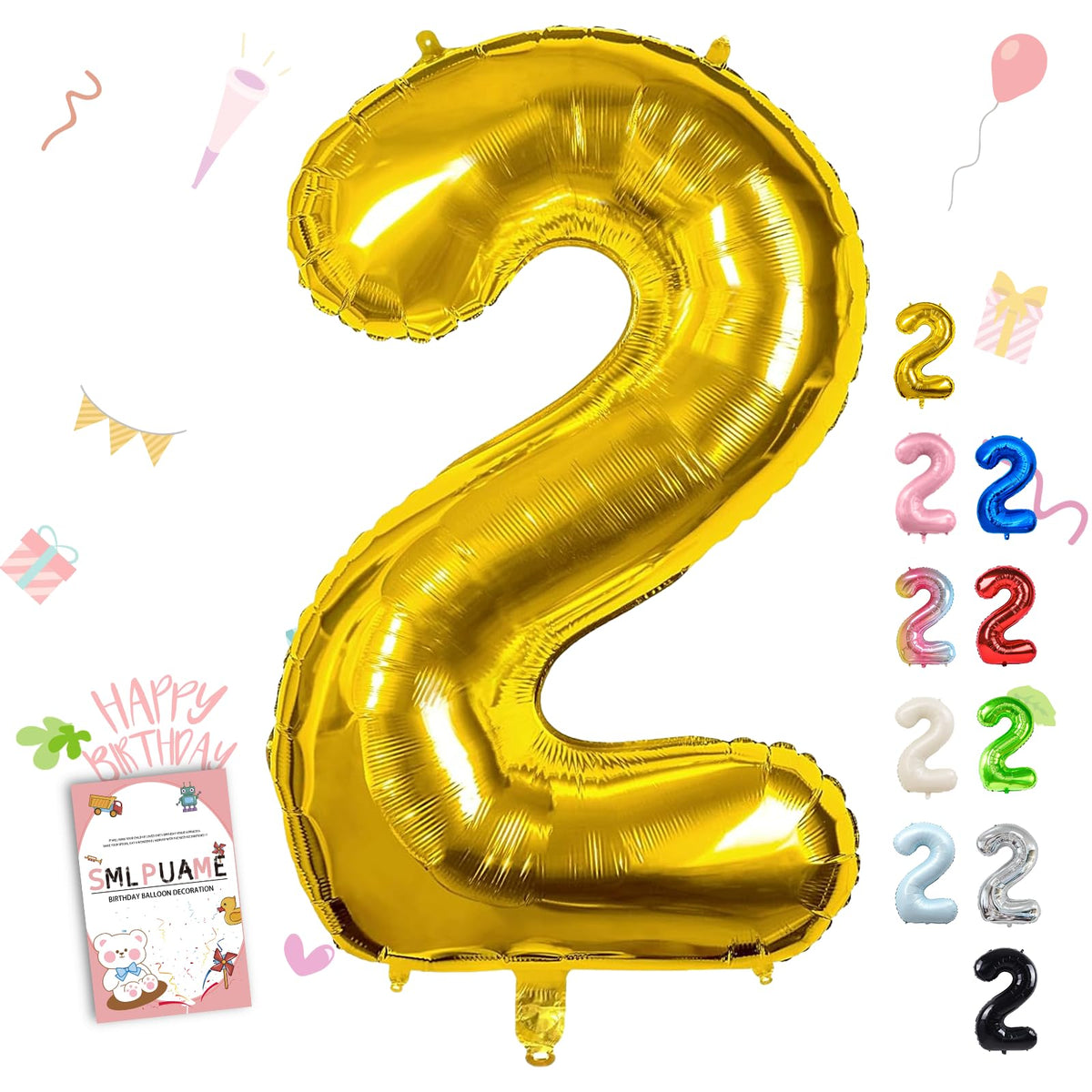 40-Inch Jumbo Foil Number Balloon for Birthday Parties