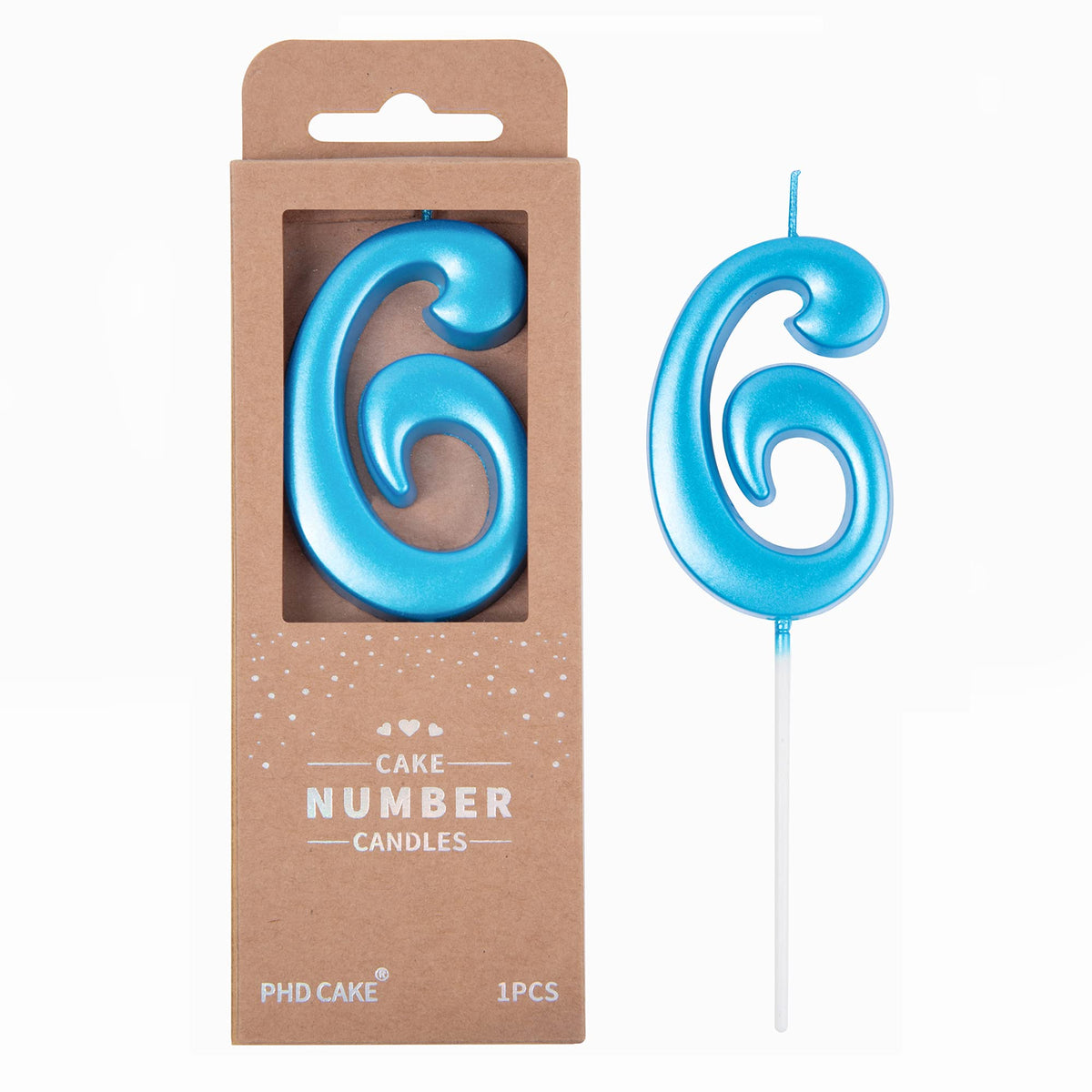 Large Elegant Number Candle for Birthday Cake Celebrations