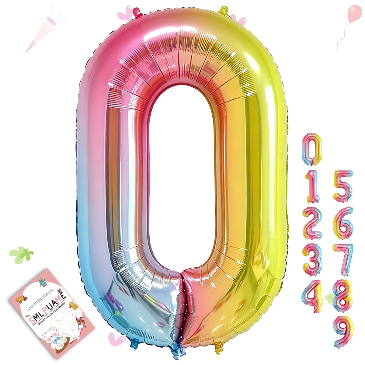 40-Inch Jumbo Foil Number Balloon for Birthday Parties