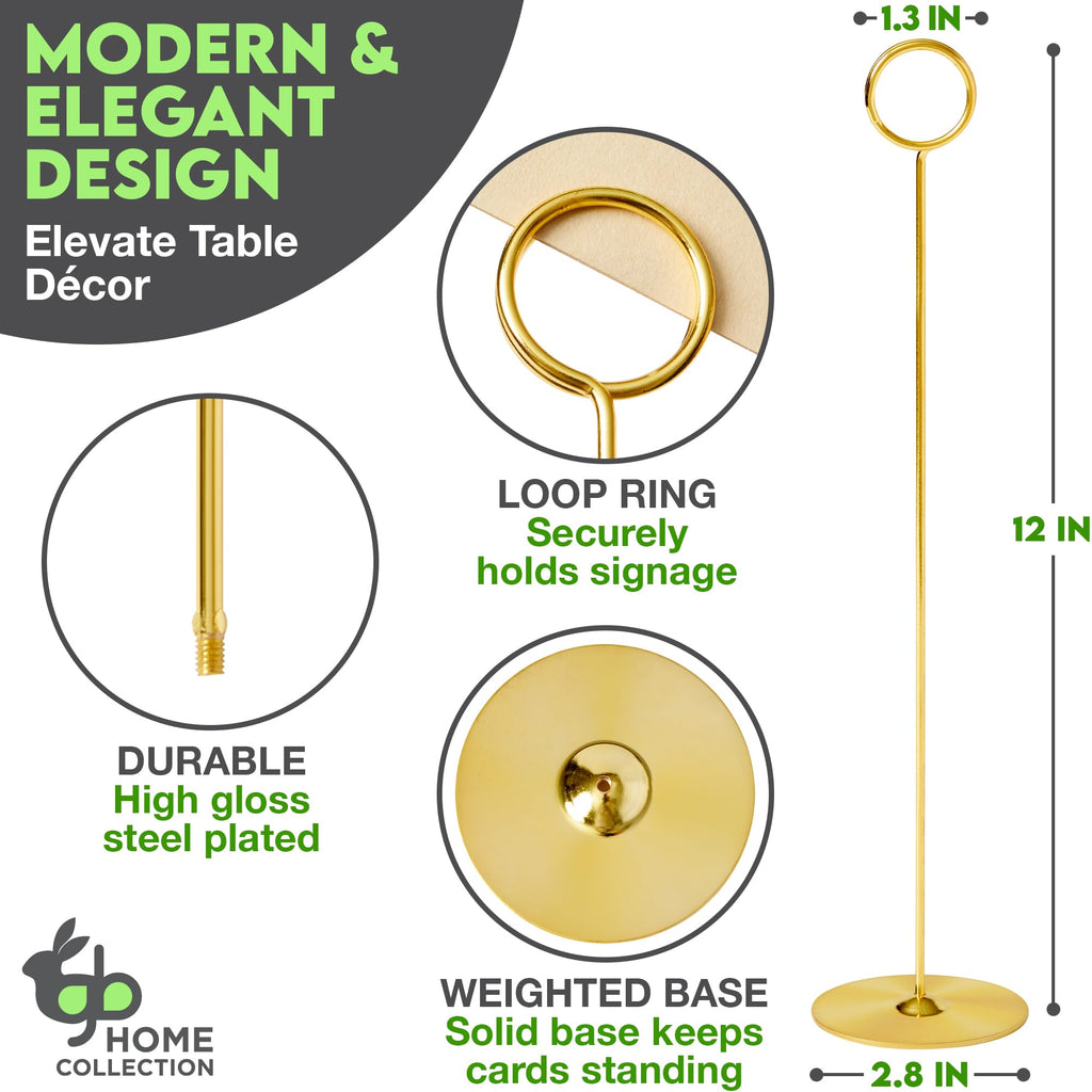 Gold Table Number Holder Stands for Weddings & Events