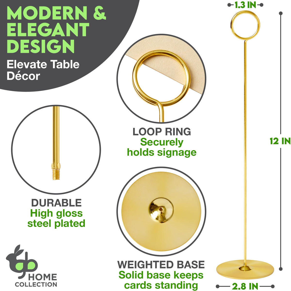 Gold Table Number Holder Stands for Weddings & Events