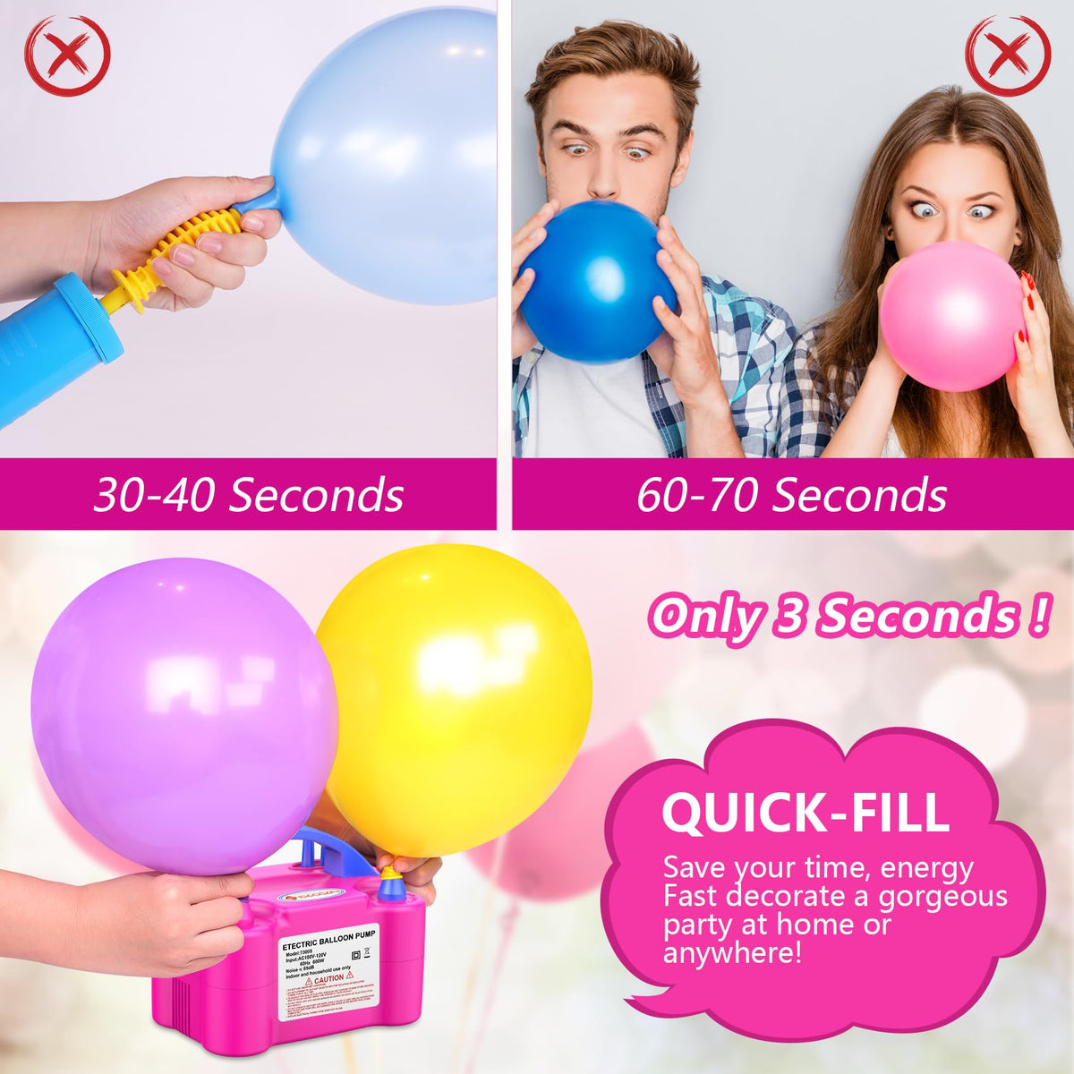 Portable Electric Balloon Pump for Party Decorations