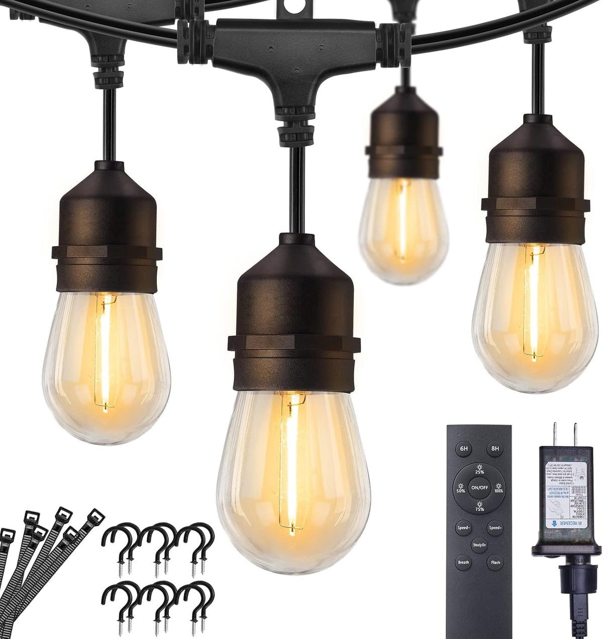 Dimmable G40 LED Outdoor String Lights for Patio Events