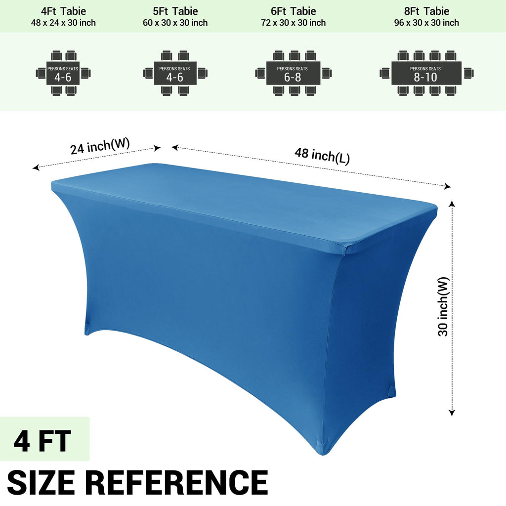 Obstal Stretch Spandex Table Cover for Standard Folding Tables - Universal Rectangular Fitted Tablecloth Protector for Wedding, Banquet and Party