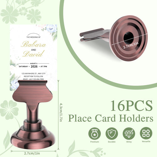 16-Piece Gold Table Card Holders for Weddings & Events