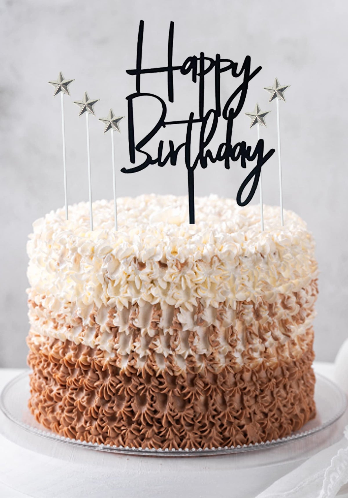 Happy Birthday Star Cake & Cupcake Topper Decoration Set
