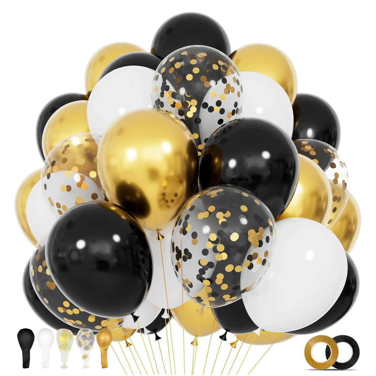 68-Piece 12-Inch Balloon Kit with Ribbons for Parties