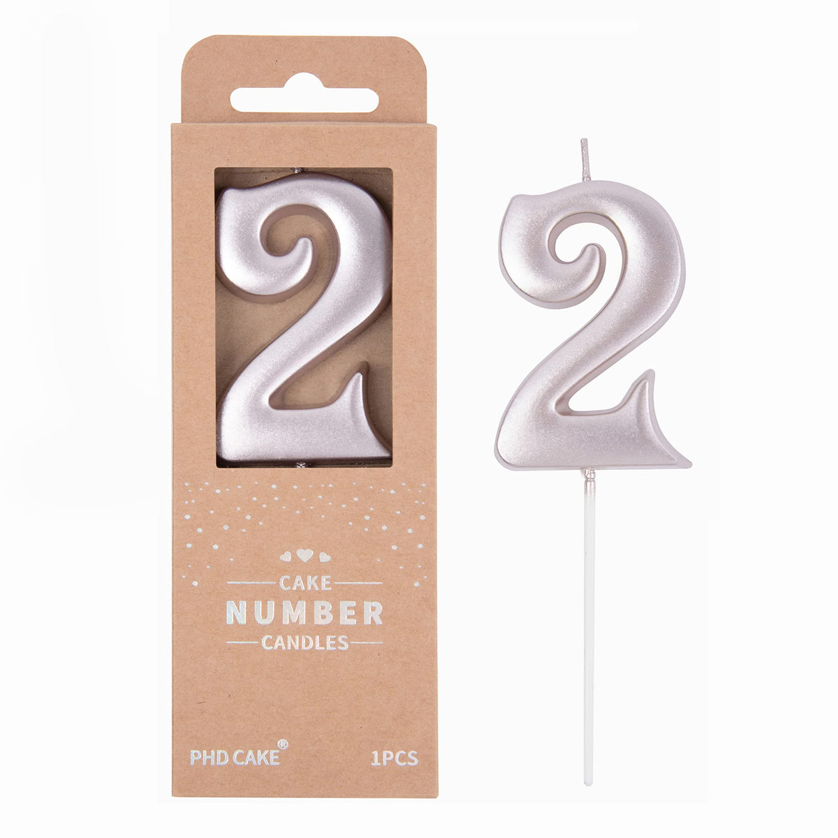 Large Elegant Number Candle for Birthday Cake Celebrations