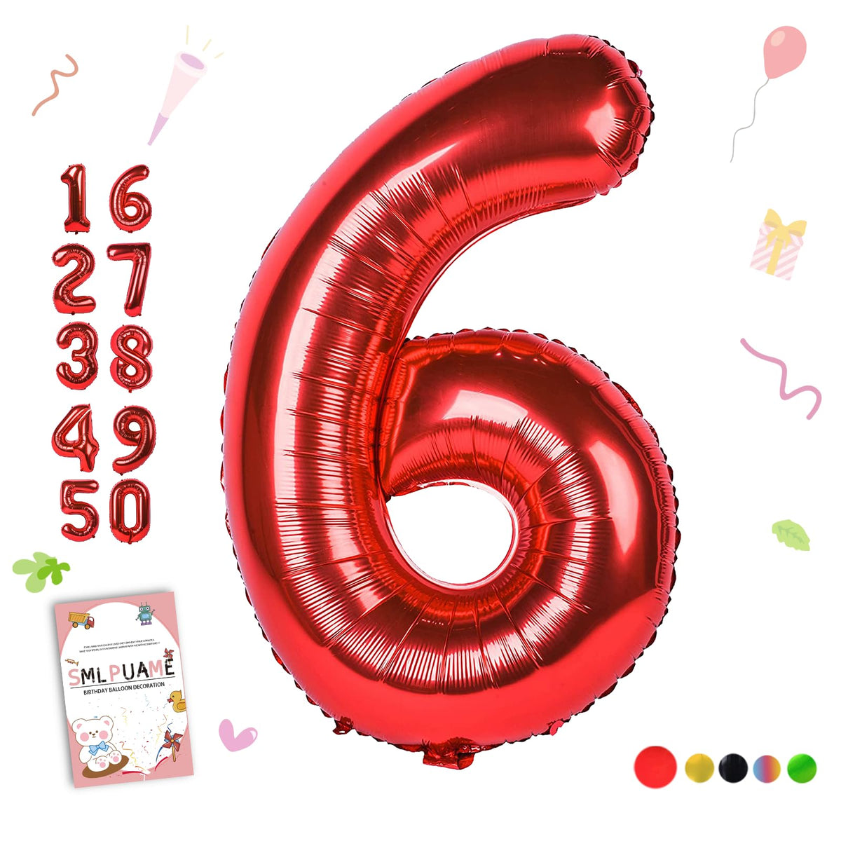 40-Inch Jumbo Foil Number Balloon for Birthday Parties