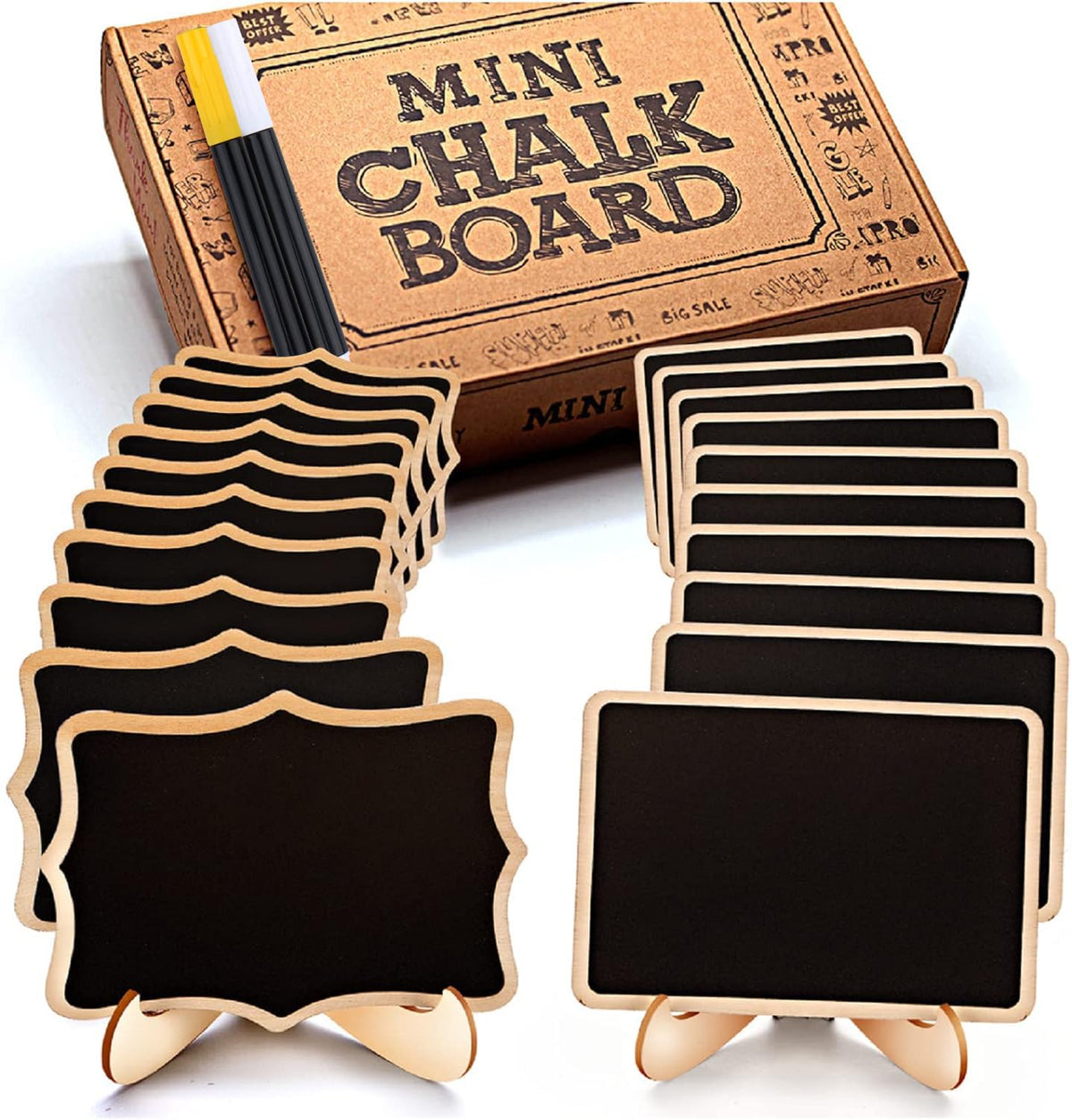 Mini Chalkboard Signs with Easel Stands for Party Tables