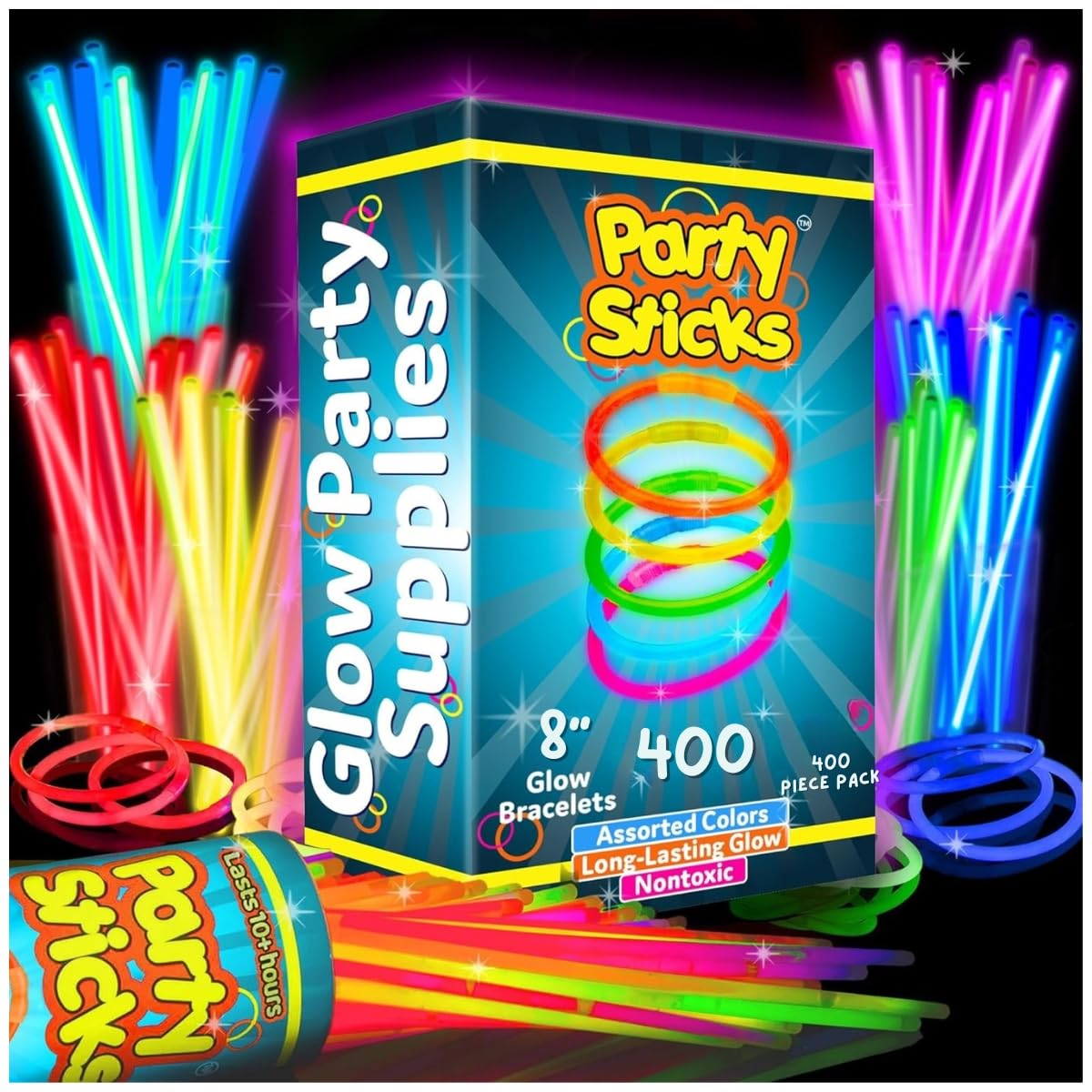 Glow Sticks with Neon Bracelets & Necklaces for Parties