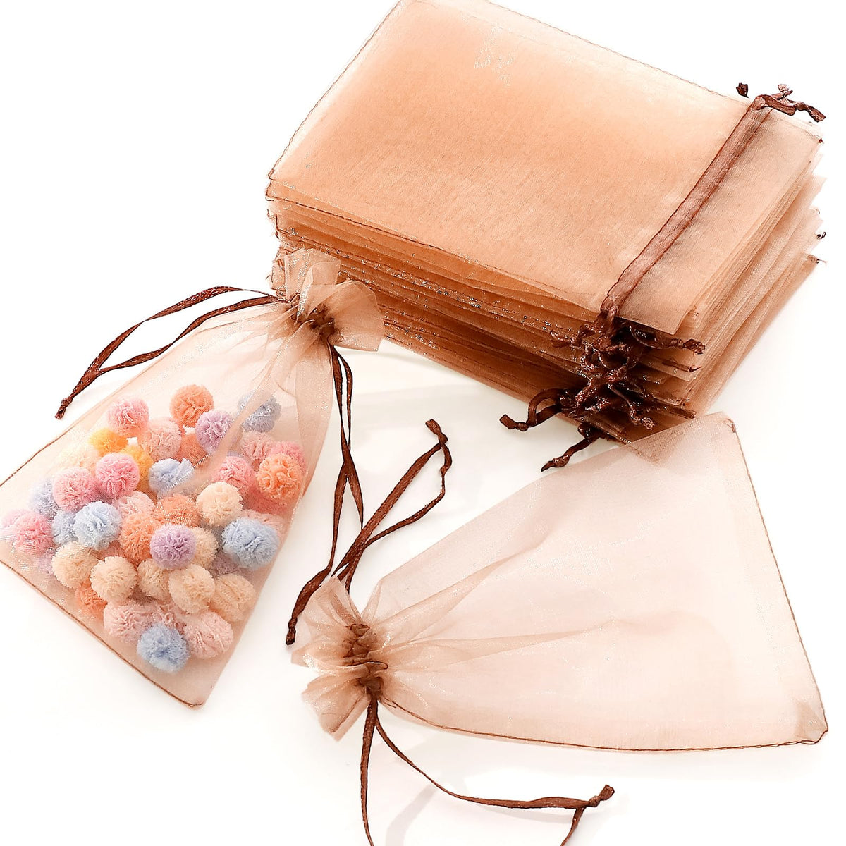 4 x 4.7-Inch Sheer Organza Favor Bags for Weddings