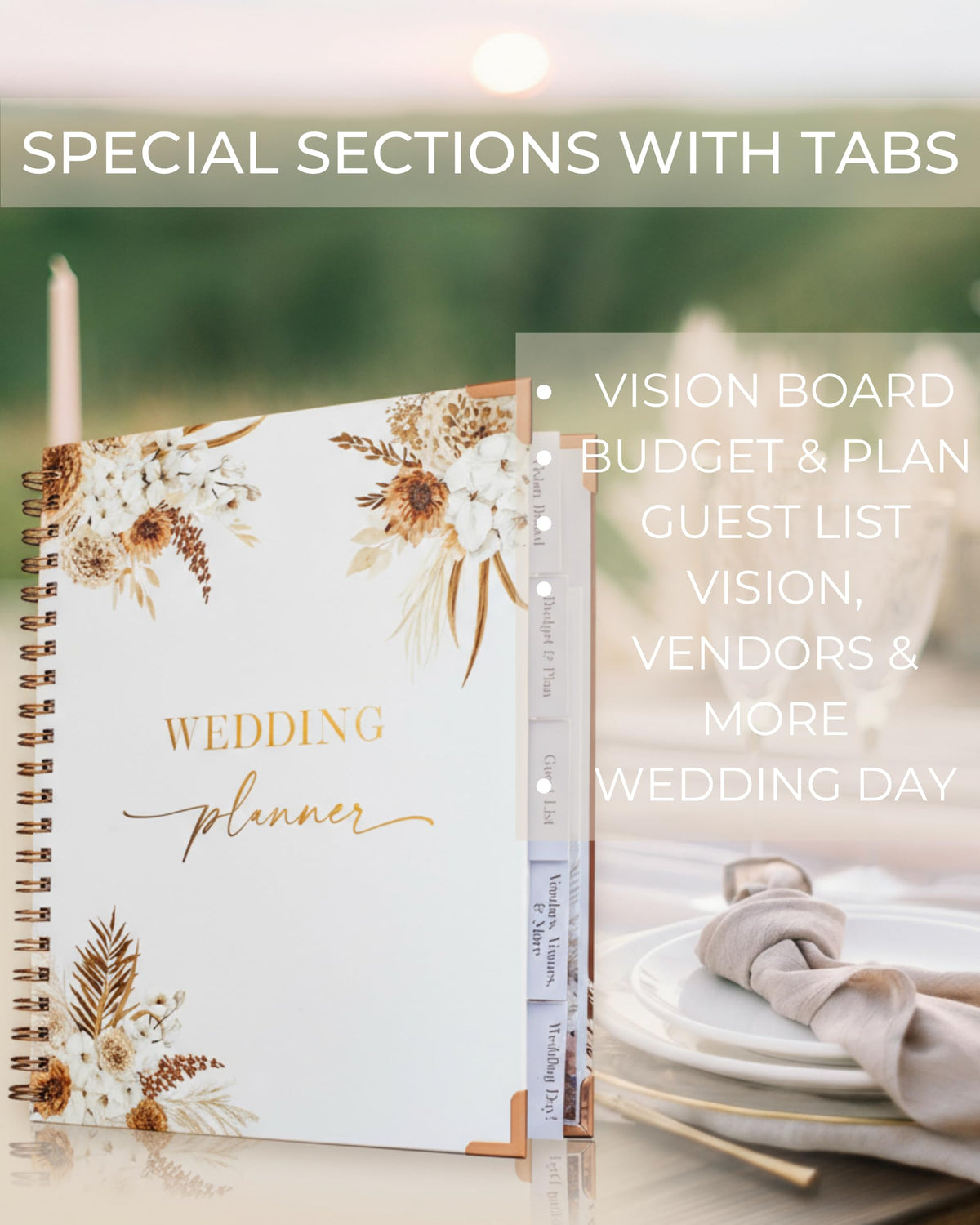 Boho Wedding Planner Book & Countdown Organizer