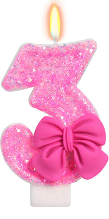 Bow-Shaped Birthday Candle for Cakes & Party Decor