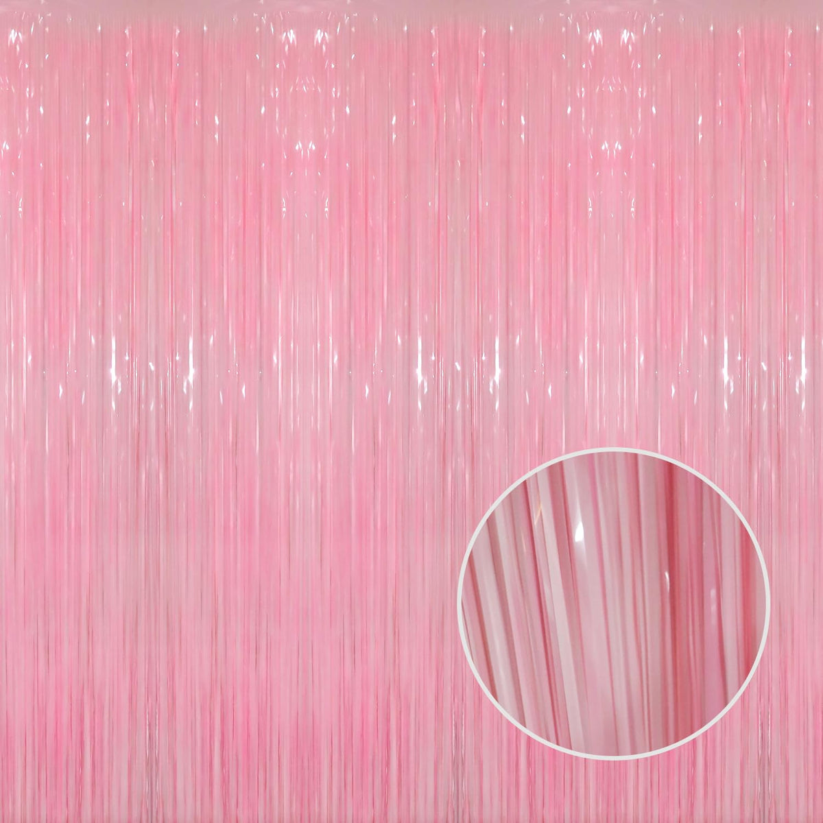 Metallic Tinsel Fringe Backdrop Curtain for Party Events