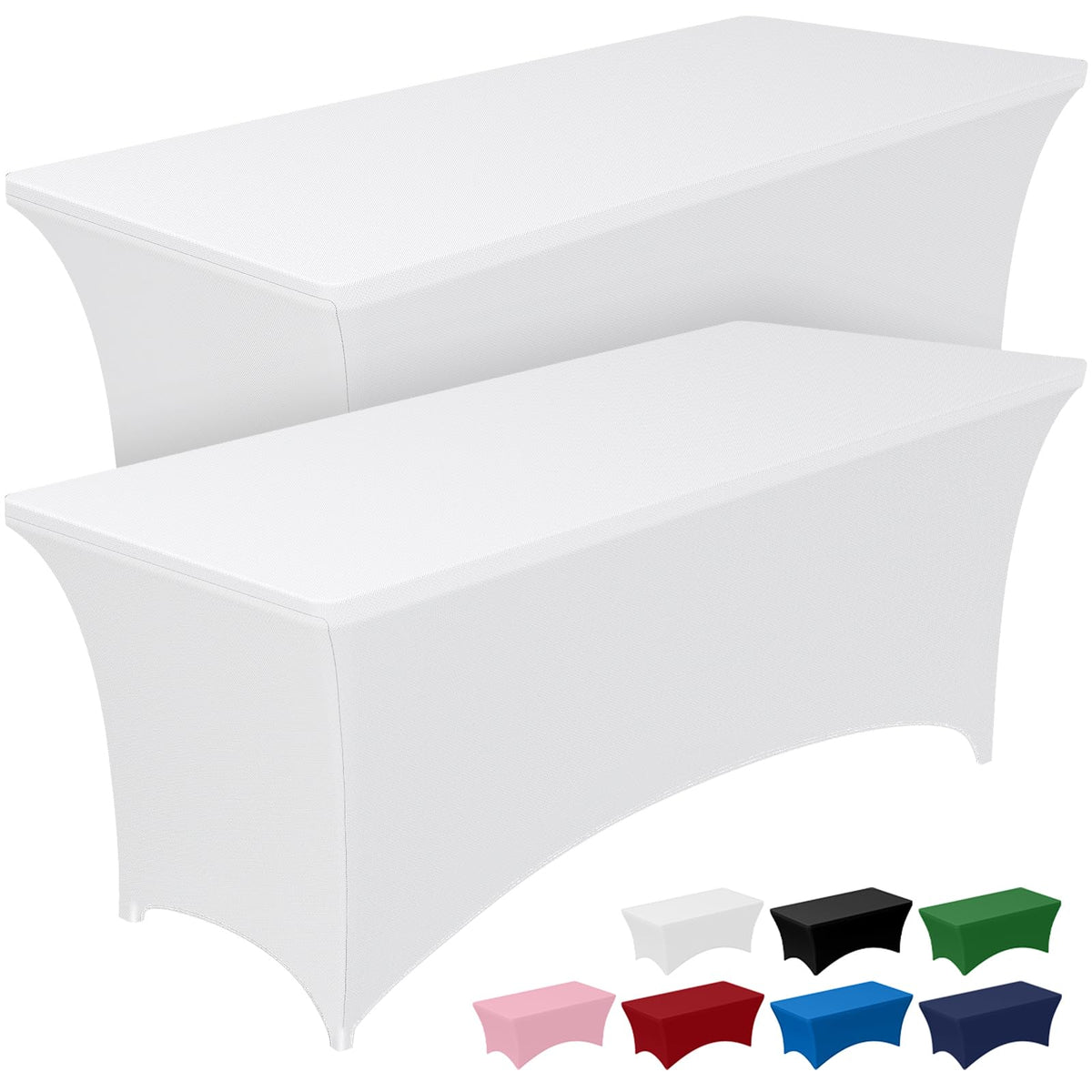 2-Pack Fitted Spandex Tablecloths for Parties & Events