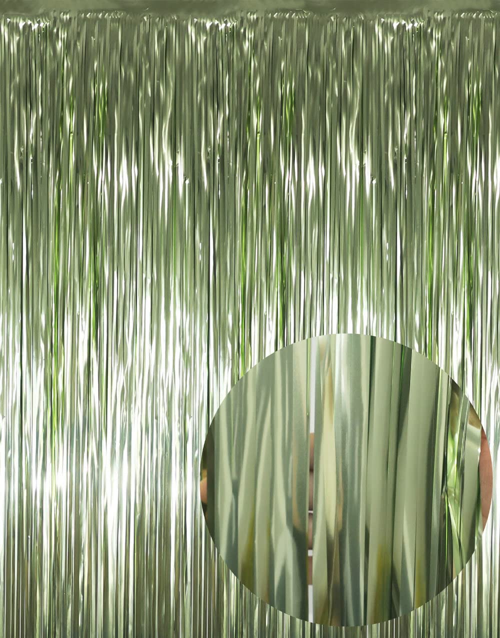 Metallic Tinsel Fringe Backdrop Curtain for Party Events