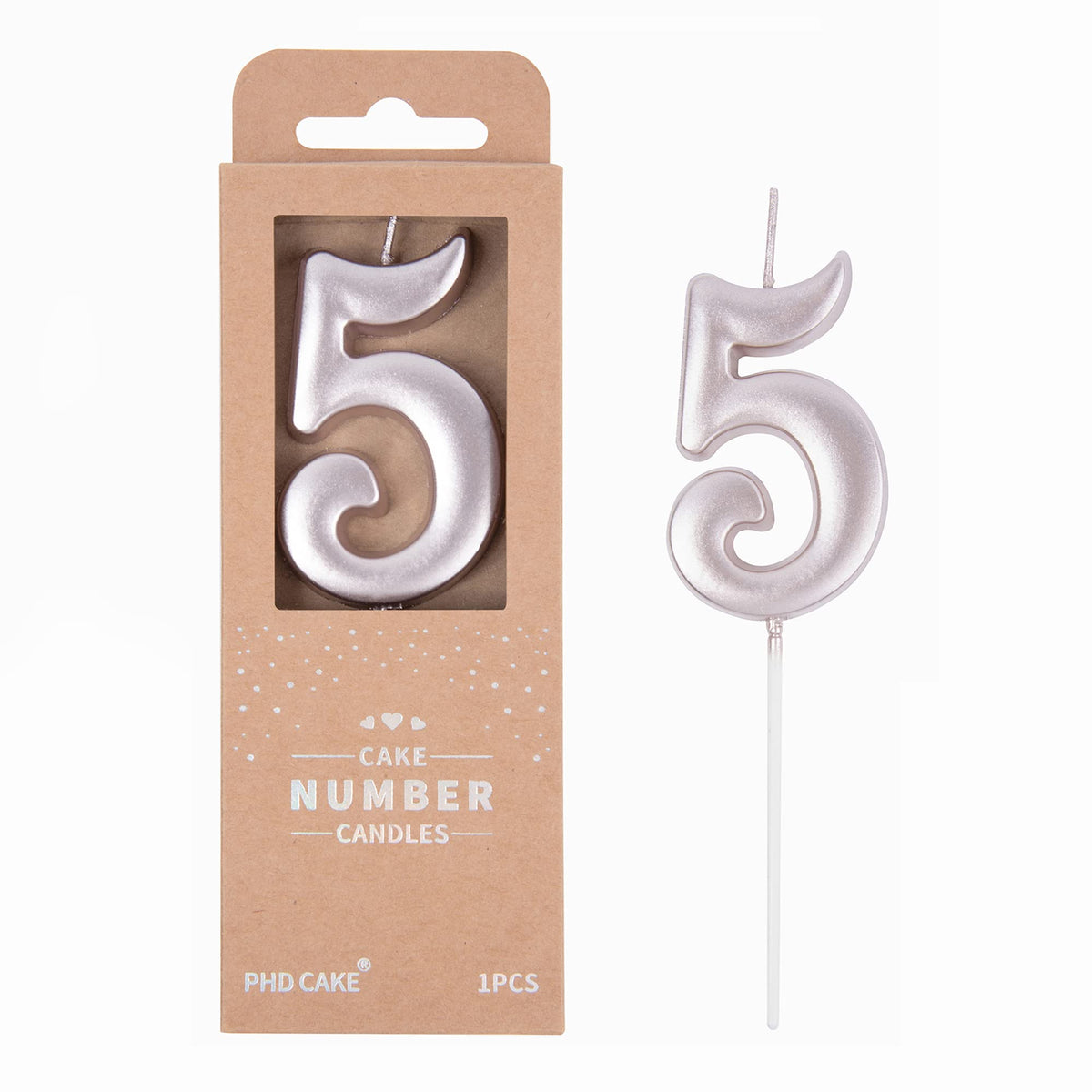 Large Elegant Number Candle for Birthday Cake Celebrations