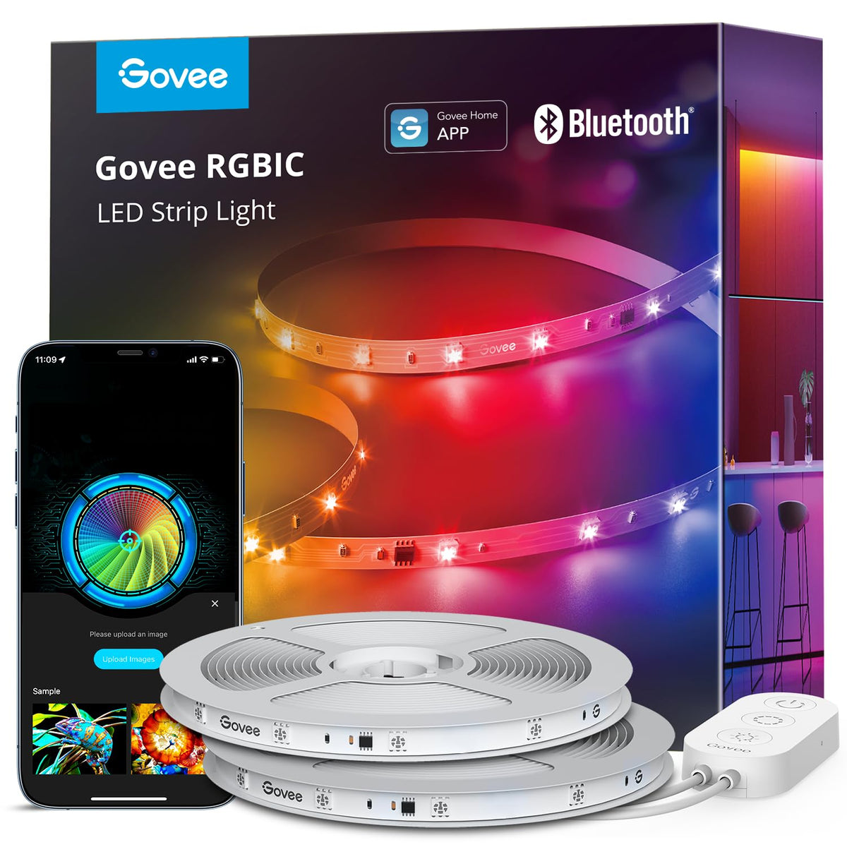 Smart RGBIC LED Strip Lights with Bluetooth Control
