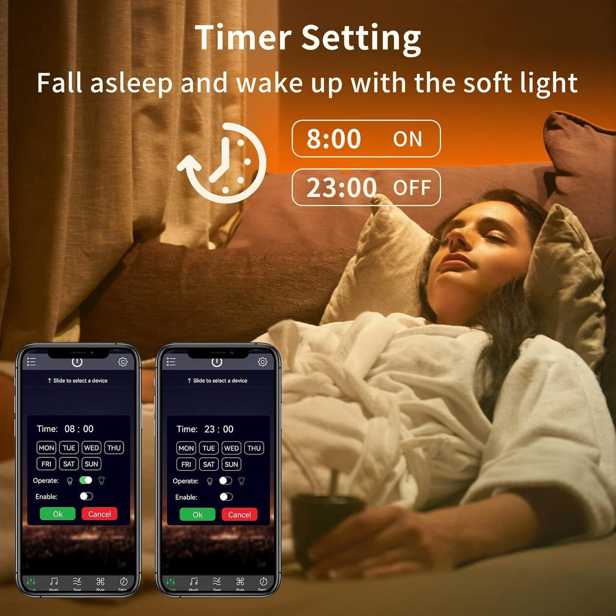 RGB Music-Sync LED Strip Lights with Smart App Control