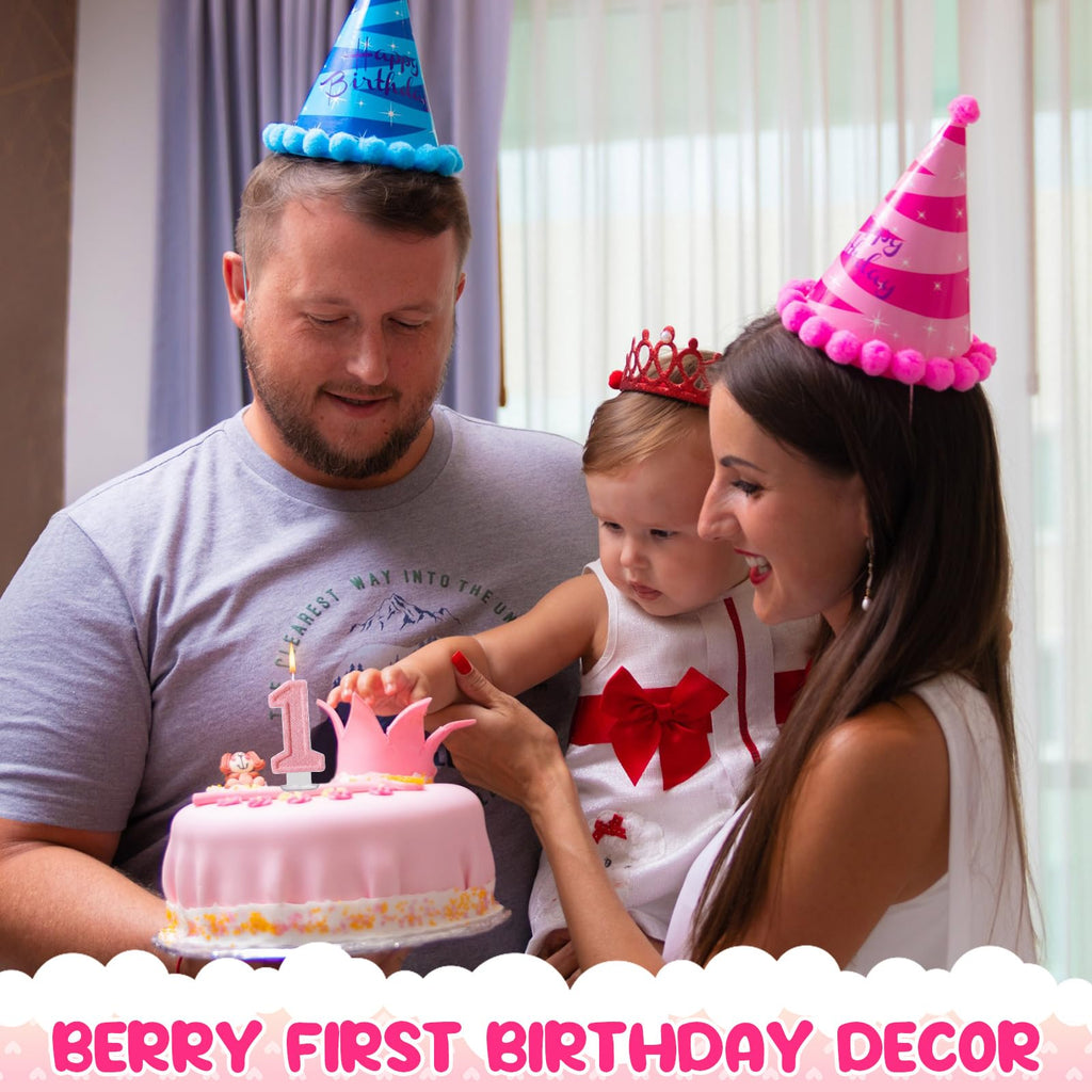Strawberry Number 1 Candle for First Birthday Cakes