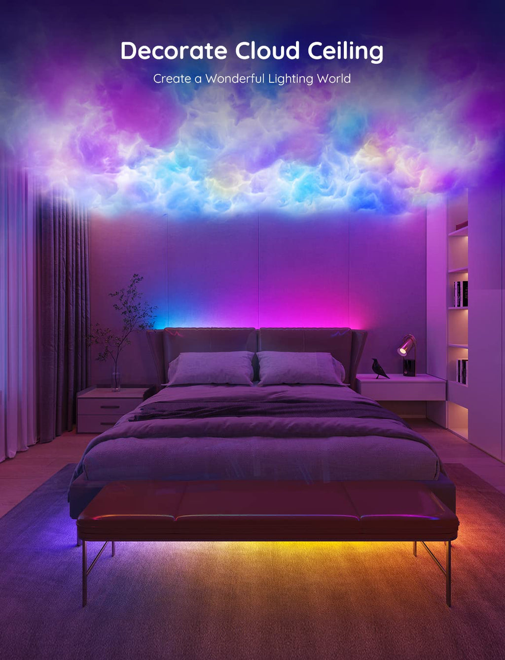 Smart RGBIC LED Strip Lights with Bluetooth Control