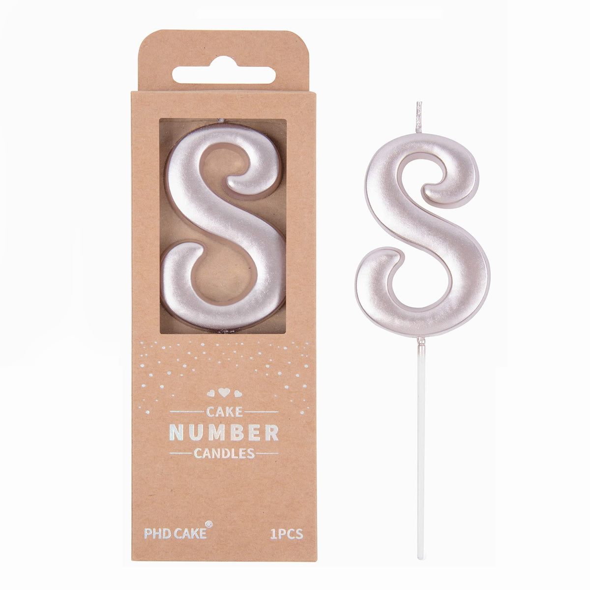 Large Elegant Number Candle for Birthday Cake Celebrations