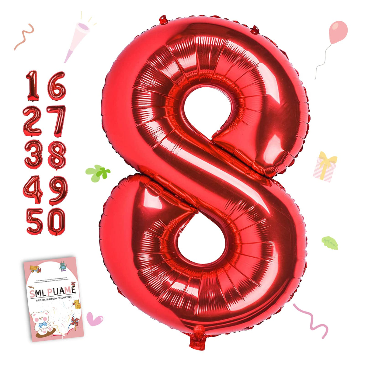 40-Inch Jumbo Foil Number Balloon for Birthday Parties