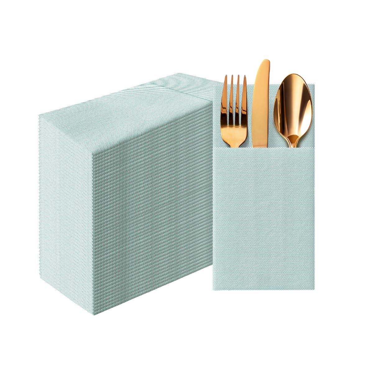 Linen-Feel Pre-Folded Napkins with Flatware Pockets