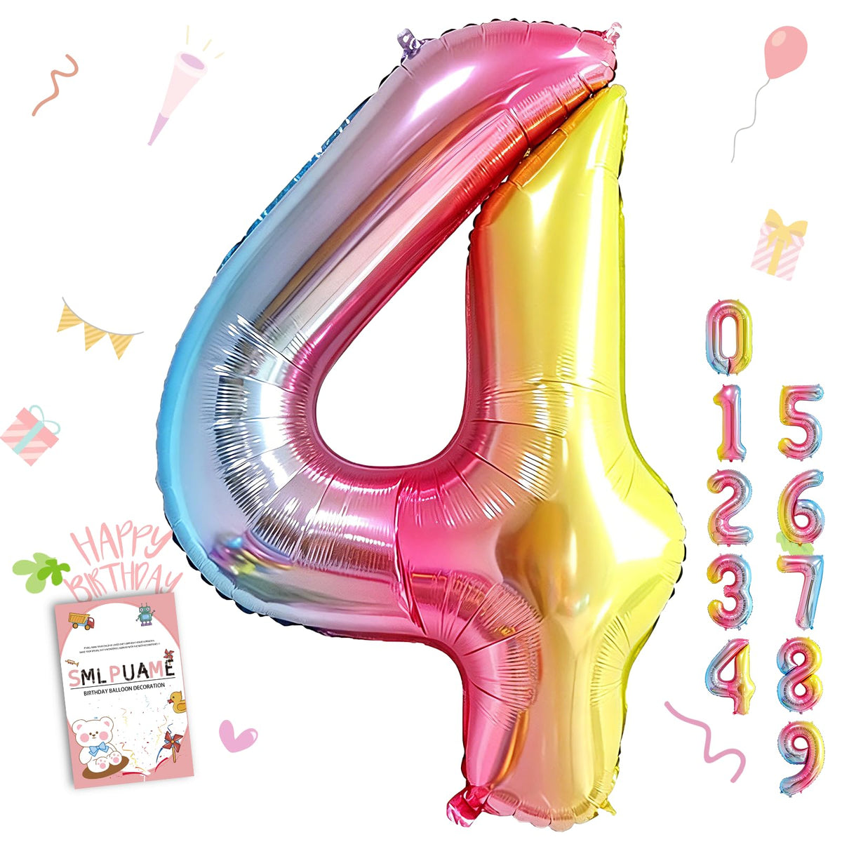40-Inch Jumbo Foil Number Balloon for Birthday Parties
