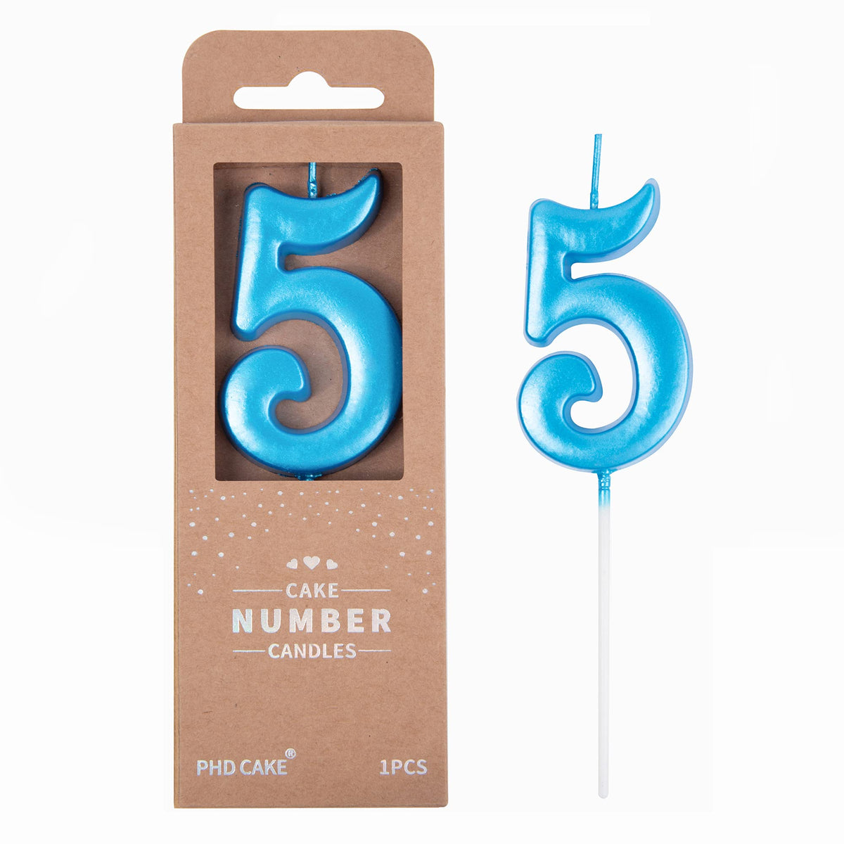 Large Elegant Number Candle for Birthday Cake Celebrations