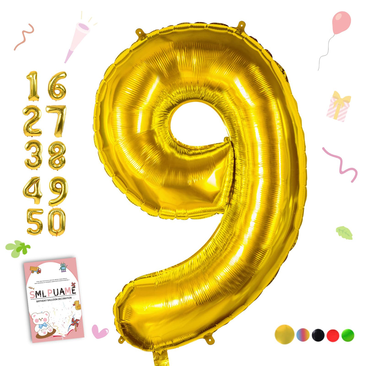 40-Inch Jumbo Foil Number Balloon for Birthday Parties