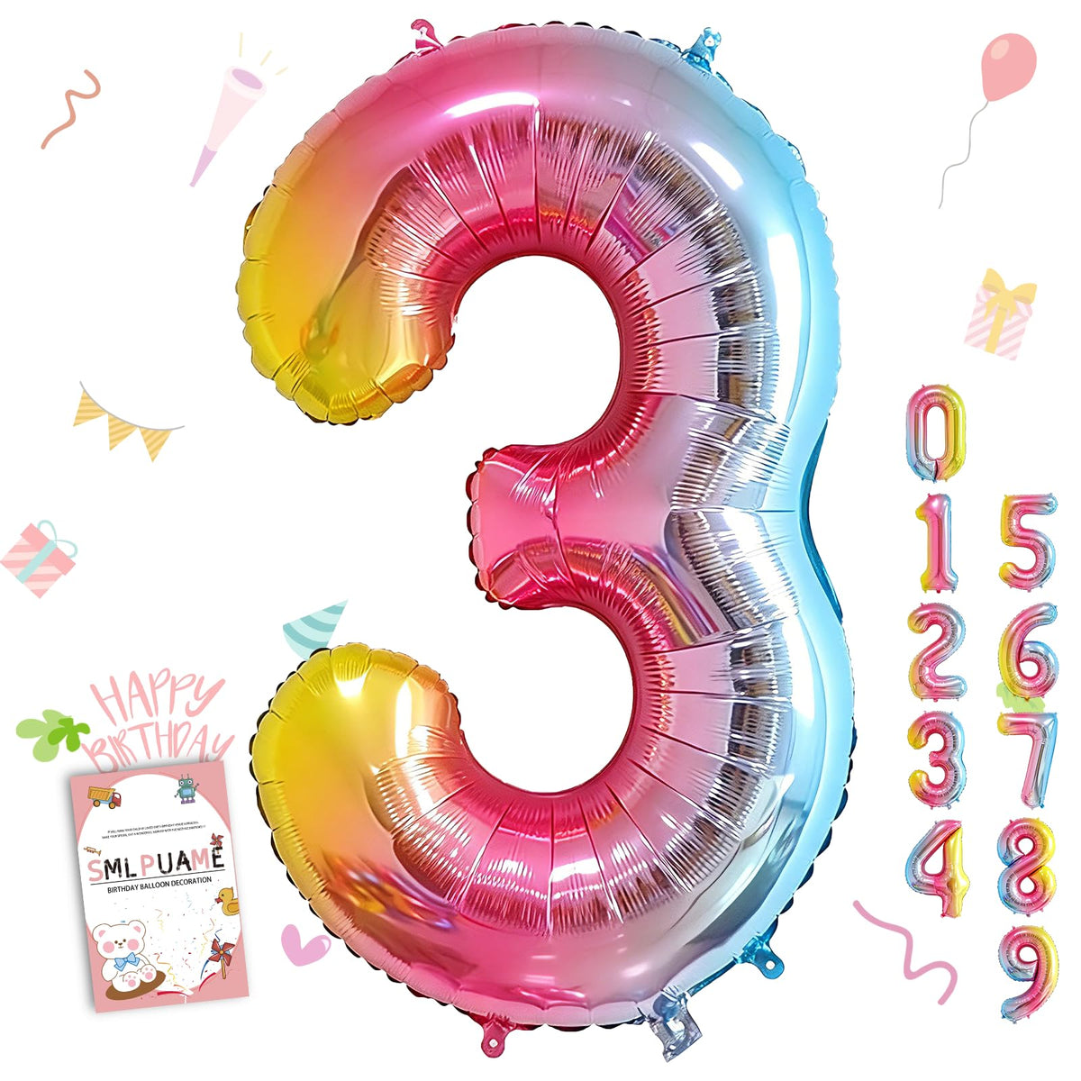 40-Inch Jumbo Foil Number Balloon for Birthday Parties