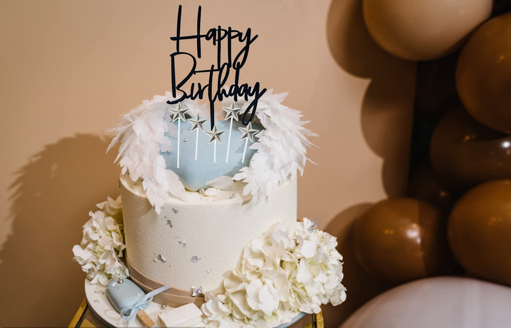 Happy Birthday Star Cake & Cupcake Topper Decoration Set