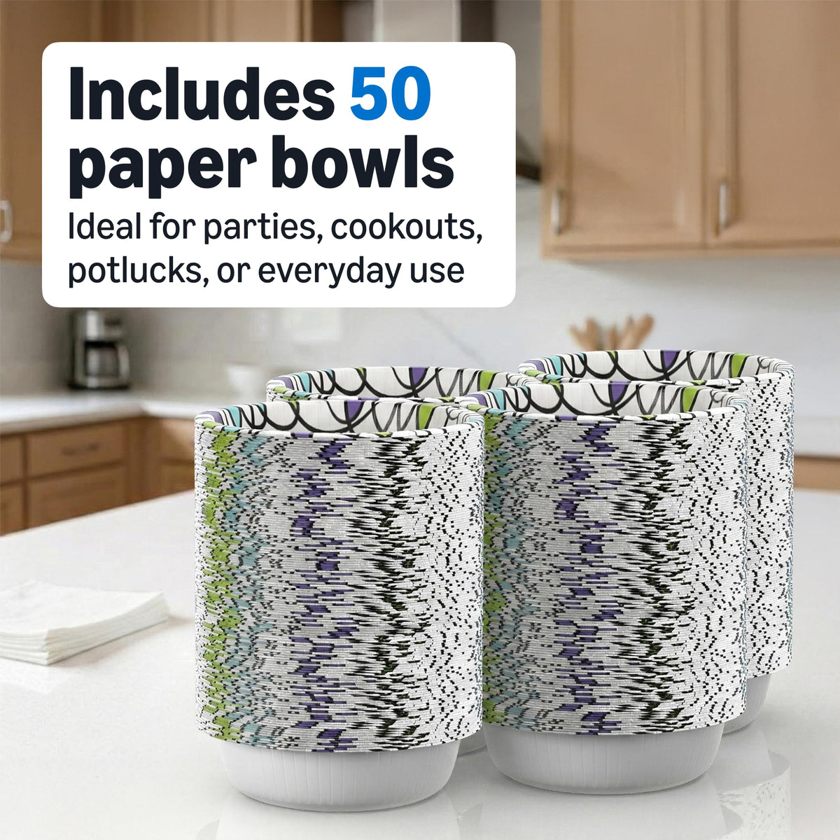 Amazon Basics Ultra Paper Bowls, 20 Oz, Disposable