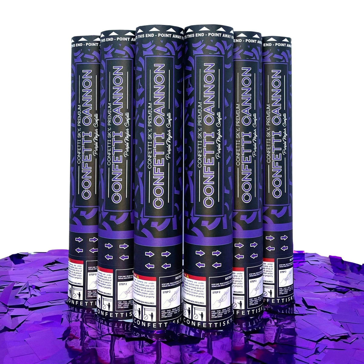 6-Pack 12-Inch Confetti Cannons for Party Celebrations