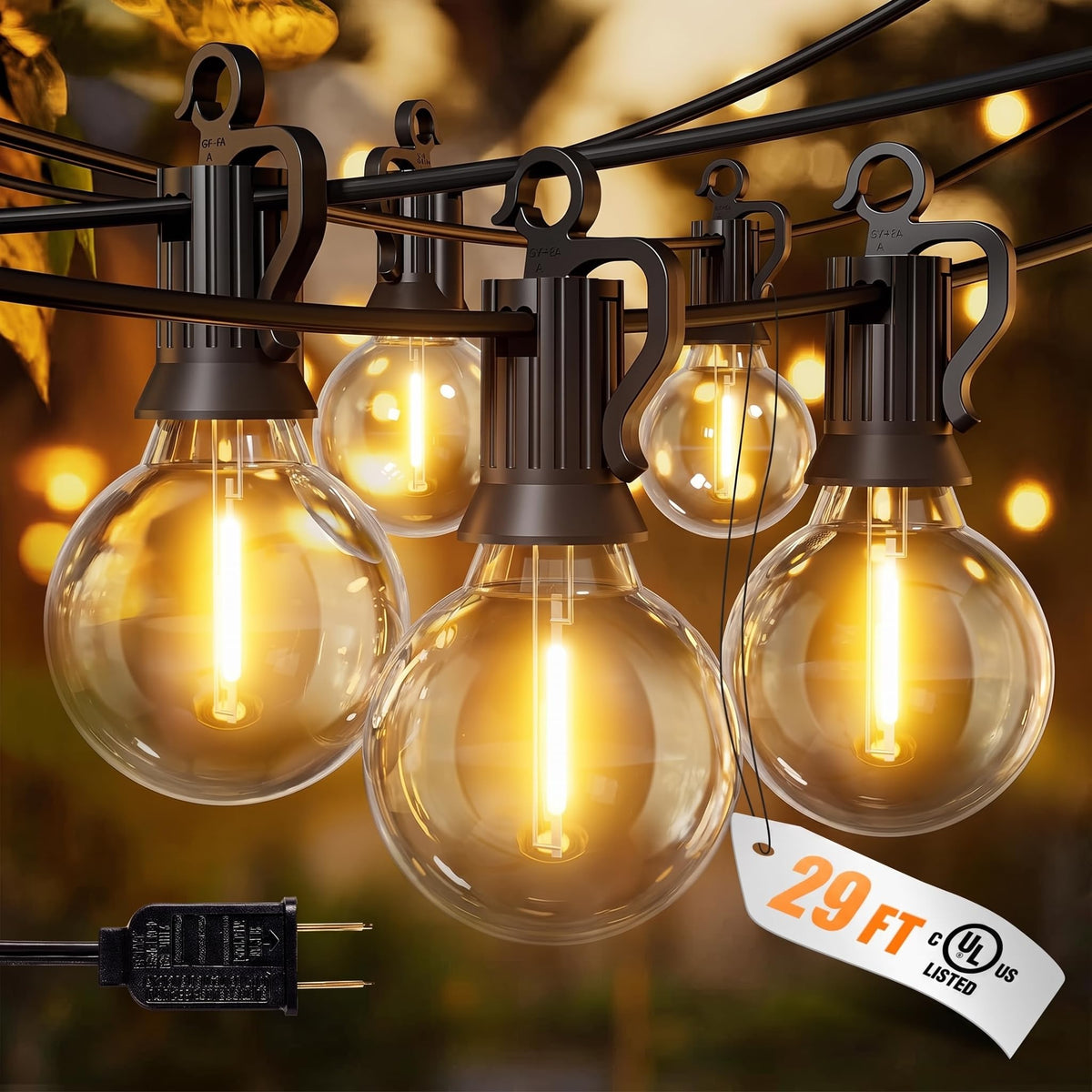 Dimmable G40 LED Outdoor String Lights for Patio Events
